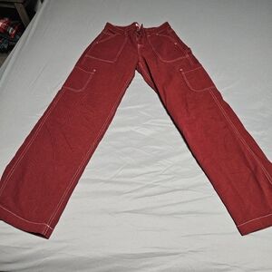 Red cargo pants